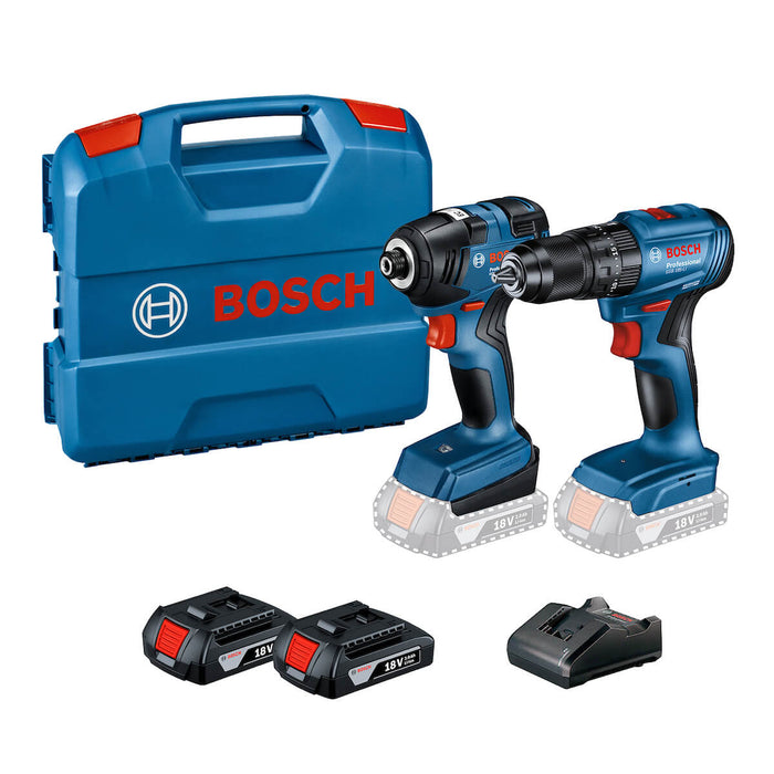 Combo Bosch Taladro GSB 185 LI con Llave de impacto GDR 18V 200 dos baterías y maletín