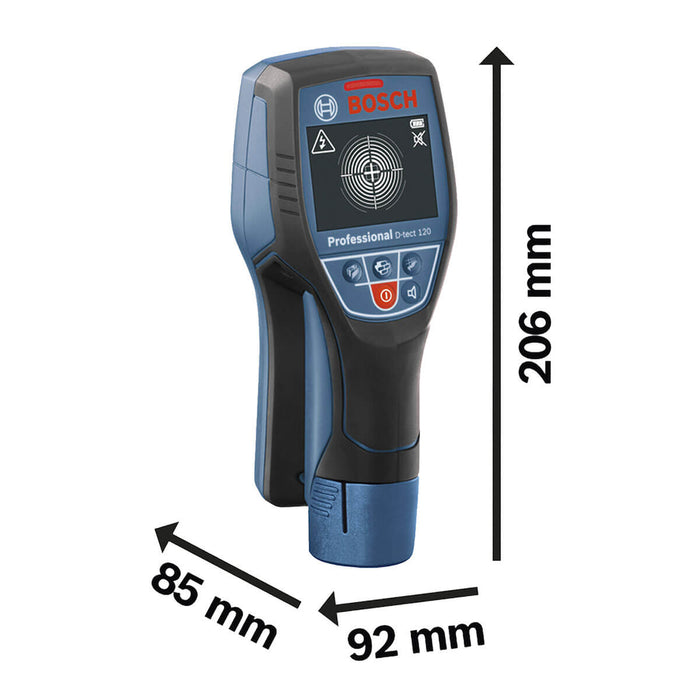 Detector de materiales D-TECT 120 hasta 120mm con bolso Bosch