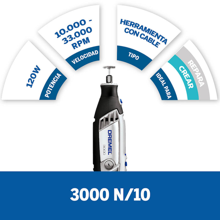 3000 Mototool Con 10 Accesorios