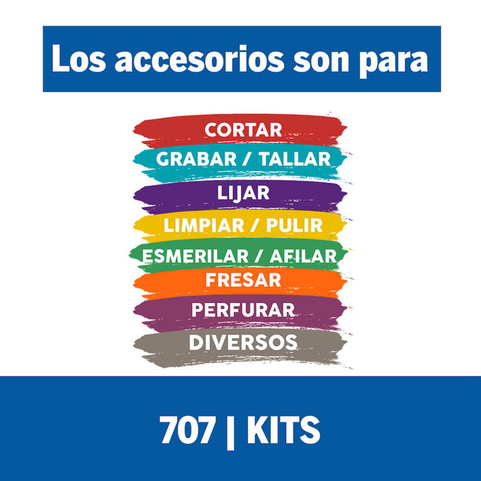 Kit de accesorios para mototool x75 piezas: corte, esmerilado, limpieza, pulido, lijado, tallado y perforado