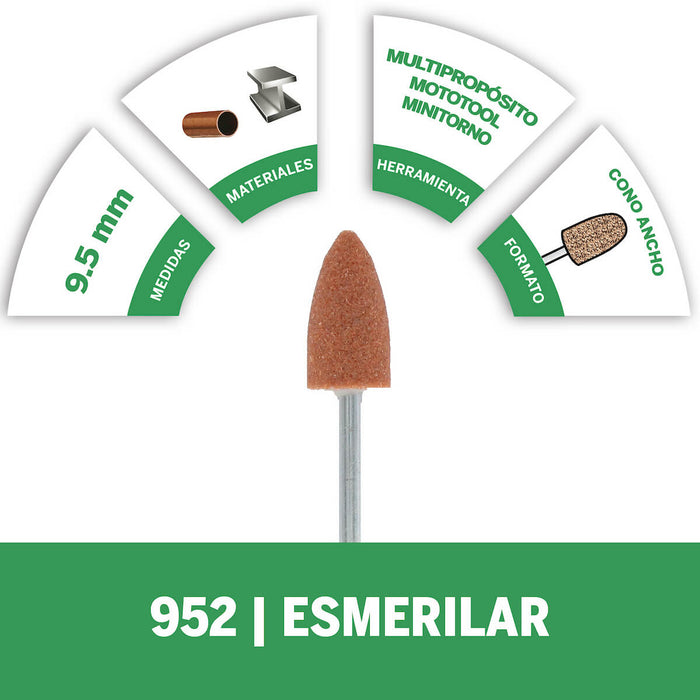 Piedra de esmerilado punta oval gruesa 9,5 mm marca Bosch