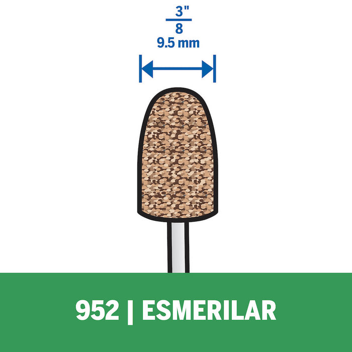 Piedra de esmerilado punta oval gruesa 9,5 mm marca Bosch