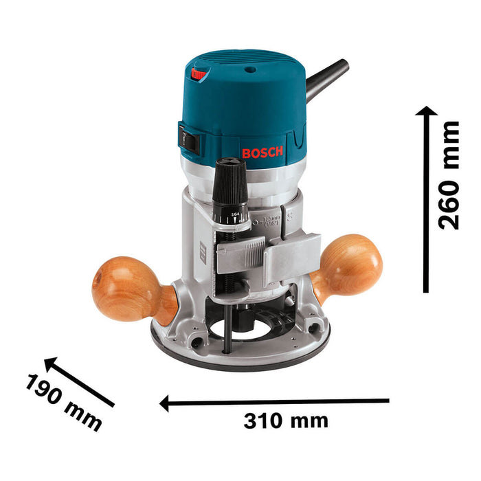 Fresadora 1617 EVS 110V con 2 pinzas 1/4" y 1/2" Bosch