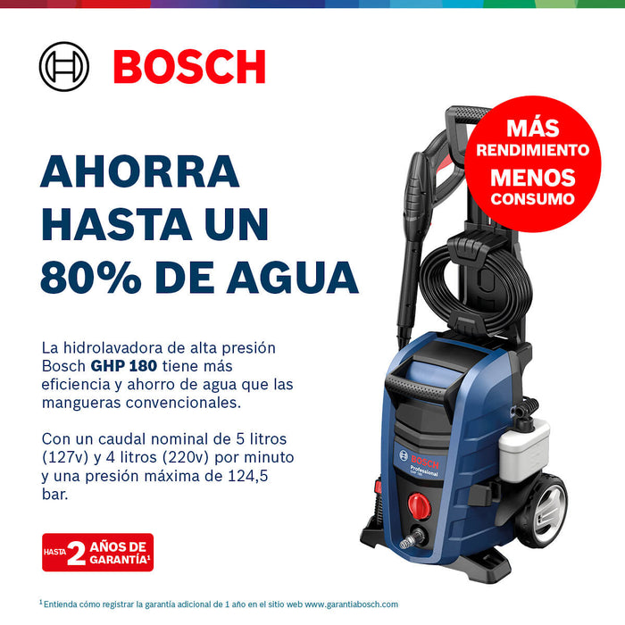 Hidrolavadora de alta presión con manguera de 5 m marca Bosch