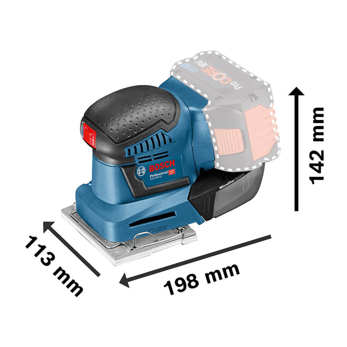 Lijadora orbital inalambrica 18V GSS 18V-10, Sin bateria/Sin cargador Bosch