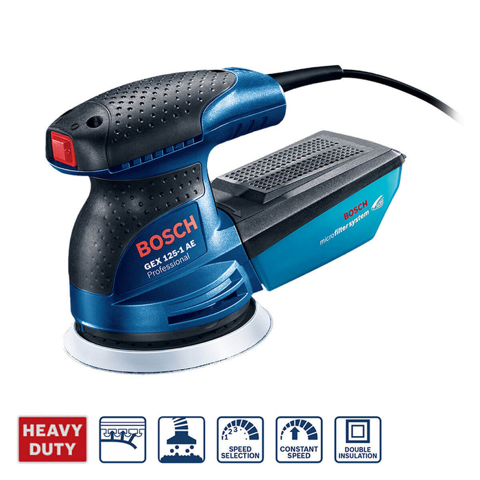 Lijadora Roto orbital 250W 110V disco de lija GEX 125-1 AE Bosch