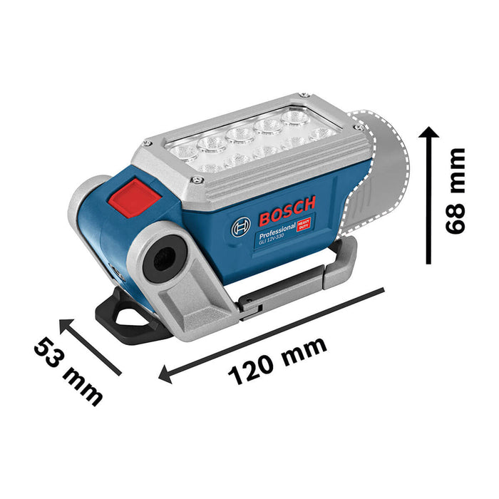 Linterna inalámbrica 12V, 330 Lm GLI 12V-330 + Kit 2 Baterías 12V 2 Ah + Cargador de batería GAL12V-20 Marca Bosch