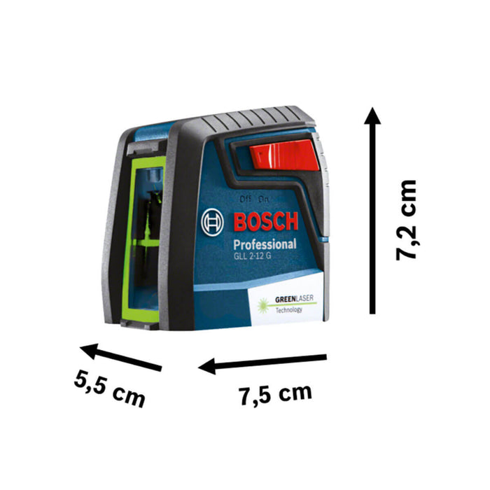 Nivel Láser verdes GLL 2-12 G alcance 12m con soporte Bosch