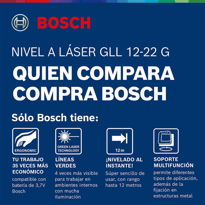 Nivel Láser GLL 12-22 G Linea verde 12 mt Bosch