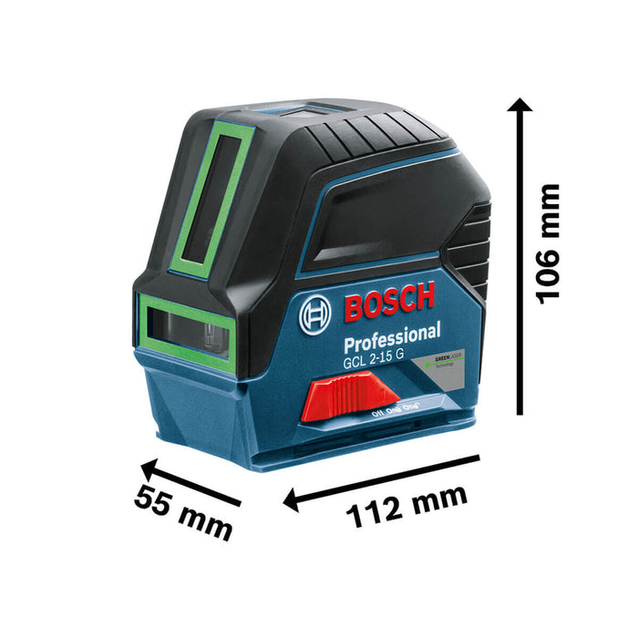 Nivel Láser verde GCL 2-15 G 15m con puntos de plomada Bosch