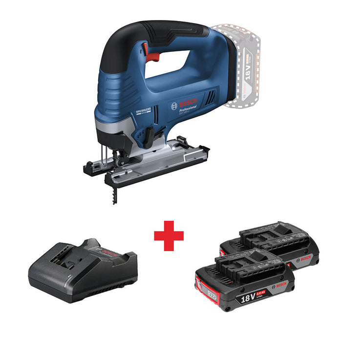 Sierra caladora inalámbrica 18V GST 185-LI Brushless + Kit 2 Baterías 18V 2,0 Ah + Cargador GAL 18V-20 Marca Bosch