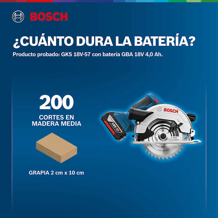 Sierra Circular inalámbrica 18V GKS 18V-57,  Sin Bateria/sin cargador Bosch