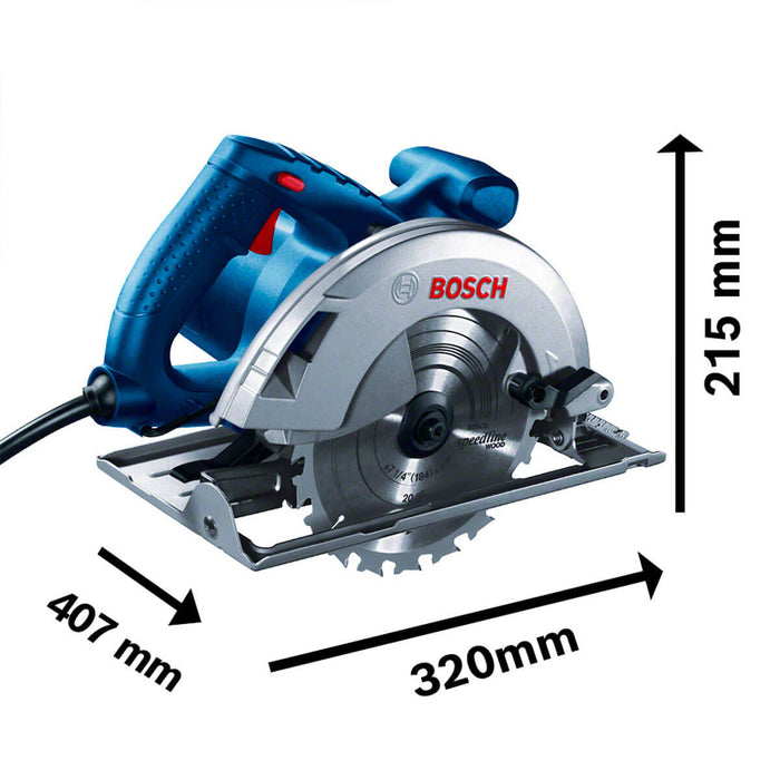 Sierra circular 7 1/4"  2000W, 1 disco de sierra GKS 20-65 Bosch