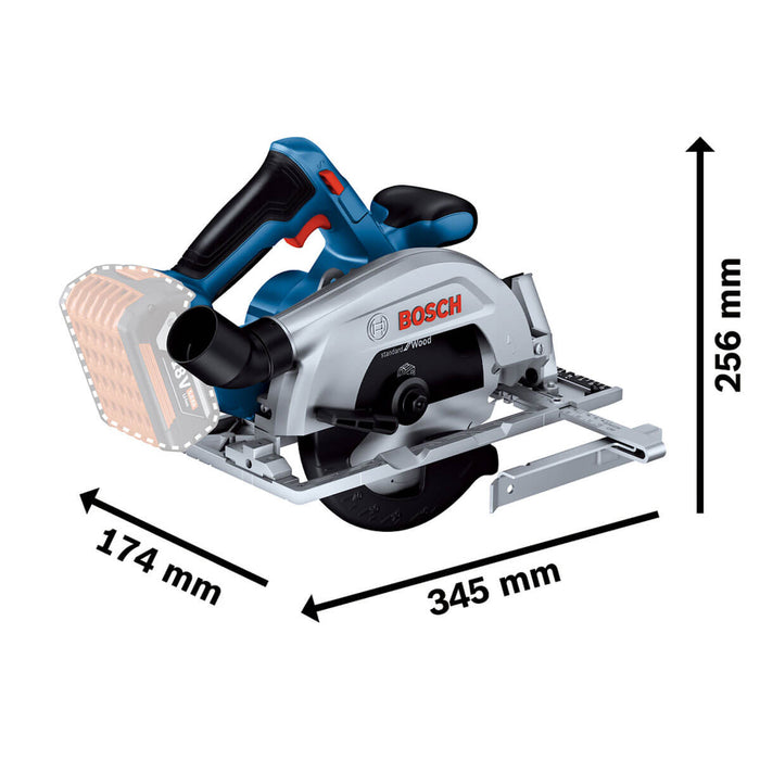 Serra Circular inalámbrica 18V GKS 185-LI, Sin Bateria/sin cargador Bosch