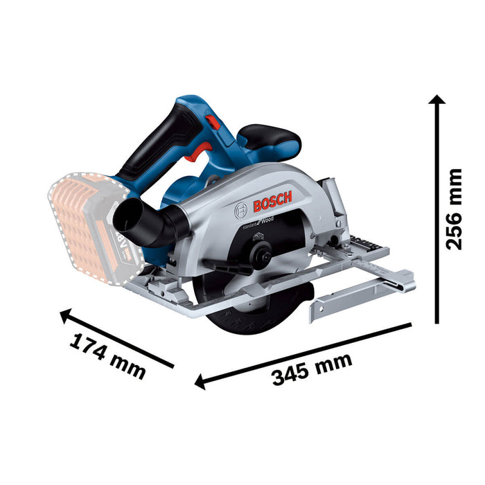 Serra Circular inalámbrica 18V GKS 185-LI + Kit 2 Baterías 18V 4,0 Ah + Cargador GAL 18V-20 Marca Bosch