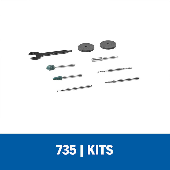 Set/Kit De Accesorios De Mototool 735 de 8 Piezas Dremel para Vidrio y Piedra