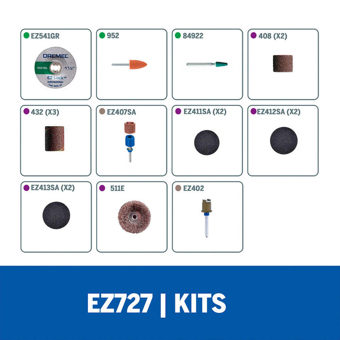 Set/Kit De Accesorios De Mototool EZ727 de 18 Piezas Dremel