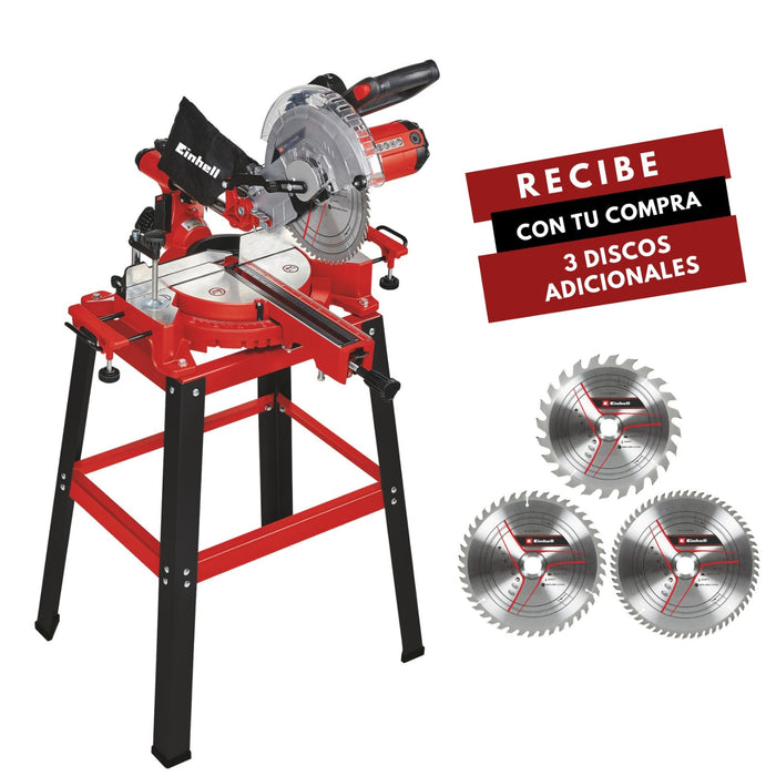 Sierra acolilladora 10" incluye banco 1900 watts 4800 rpm marca Einhell