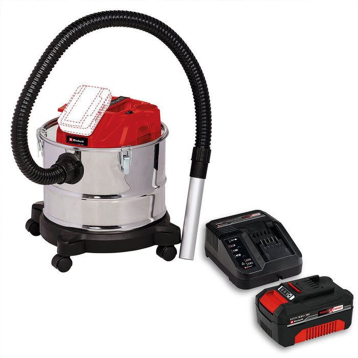 Aspiradora 15 L de cenizas  inalámbrica 18 V + batería (4.0 ah) + cargador marca Einhell