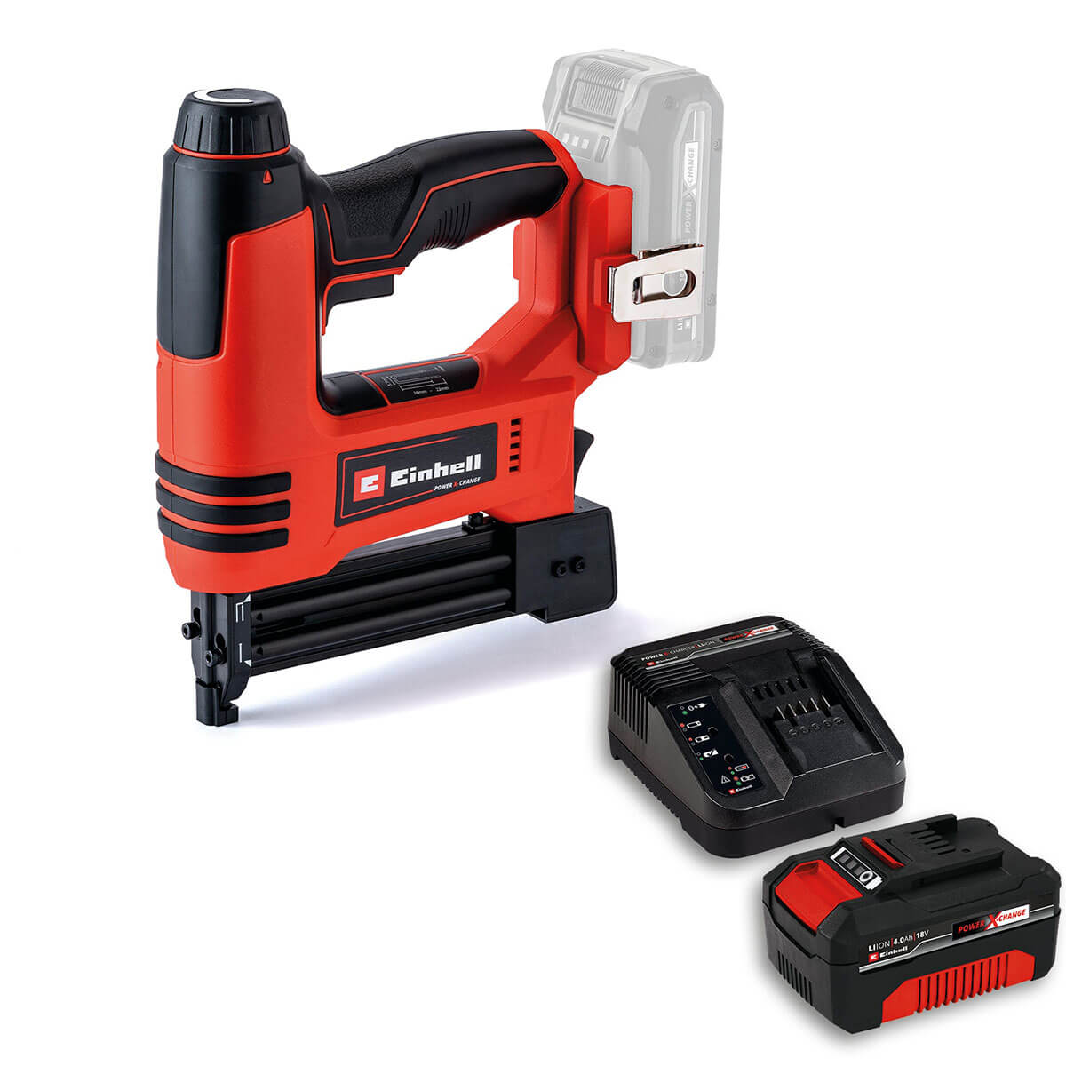 Grapadora inalámbrica grapas 16 - 22 mm clavos 15 - 32 18 V + batería (2.5 ah) + cargador marca Einhell