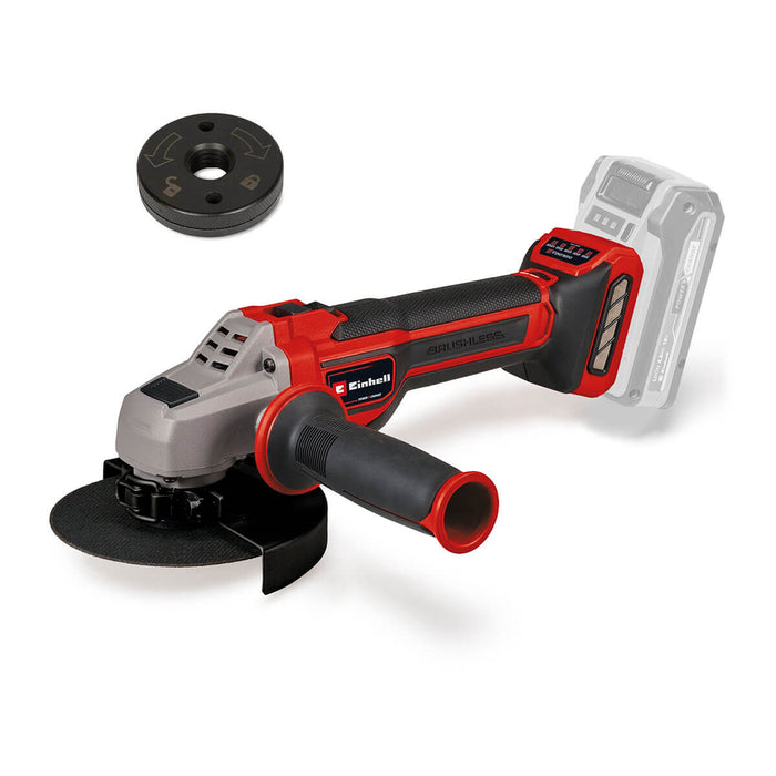 Minipulidora 4 1/2 " inalámbrica brushless 18 V 10500 rpm + batería (4.0 ah) + cargador marca Einhell