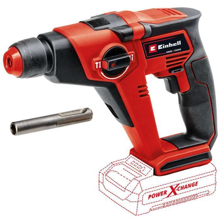 Rotomartillo sds plus inalámbrico 18 V 1.3 joules + batería (4.0 ah) + cargador marca Einhell