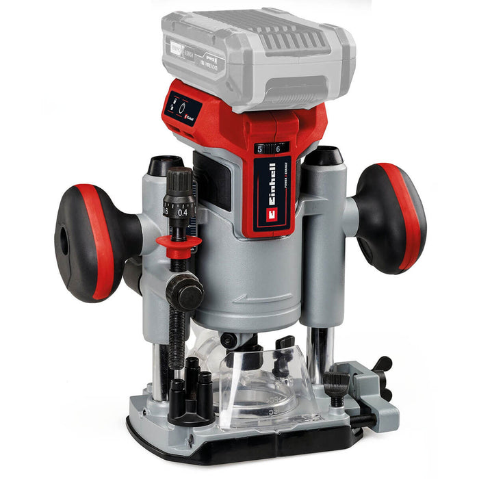 Ruteadora 1/4"  inalámbrica brushless 18 V + batería (4.0 ah) + cargador marca Einhell