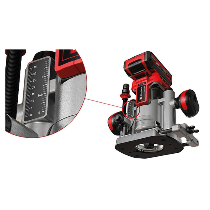 Ruteadora 1/4"  inalámbrica brushless 18 V + batería (4.0 ah) + cargador marca Einhell