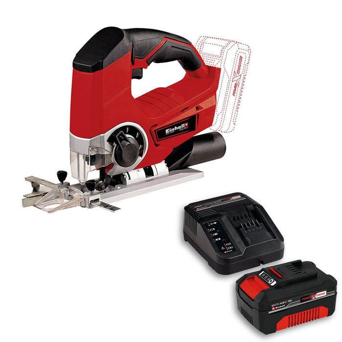 Sierra caladora inalámbrica 18 V + batería (2.5 ah) + cargador marca Einhell