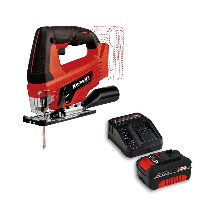 Sierra caladora inalámbrica 18 V + batería (4.0 ah) + cargador marca Einhell