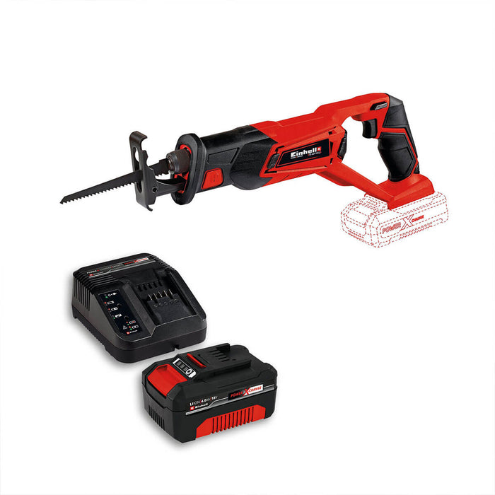 Sierra sable inalámbrica 18 V + batería (4.0 ah) + cargador marca Einhell