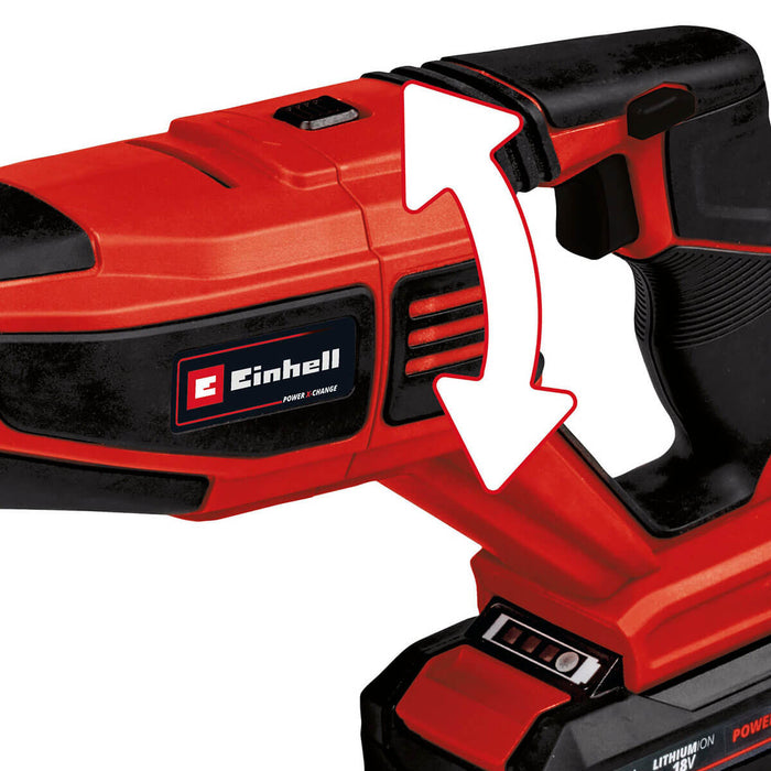 Sierra sable inalámbrica brushless 18 V + batería (4.0 ah) + cargador marca Einhell