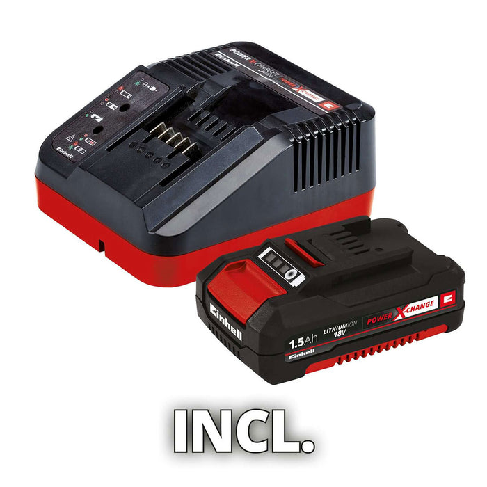 Taladro de rotación 3/8" inalámbrico 18 V + batería (1.5 ah) +  cargador + estuche marca Einhell