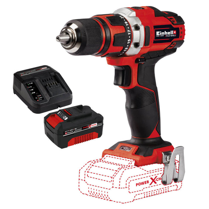 Taladro de rotación 1/2" inalámbrico 18 V + batería (2.5 ah) + cargador marca Einhell