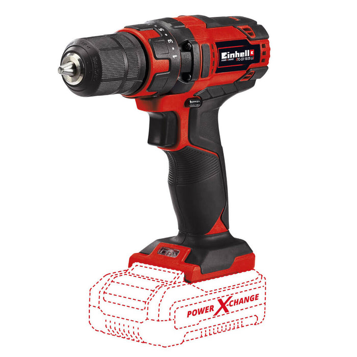 Taladro de rotación 3/8" inalámbrico 18 V + batería (2.5 ah) + cargador marca Einhell