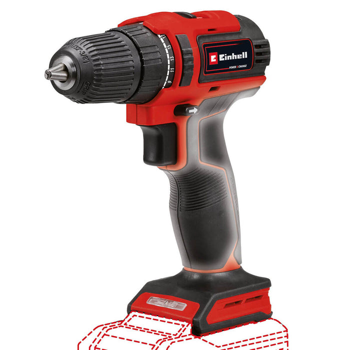 Taladro rotación 3/8" inalámbrico brushless 18 V + batería (2.5 ah) + cargador marca Einhell