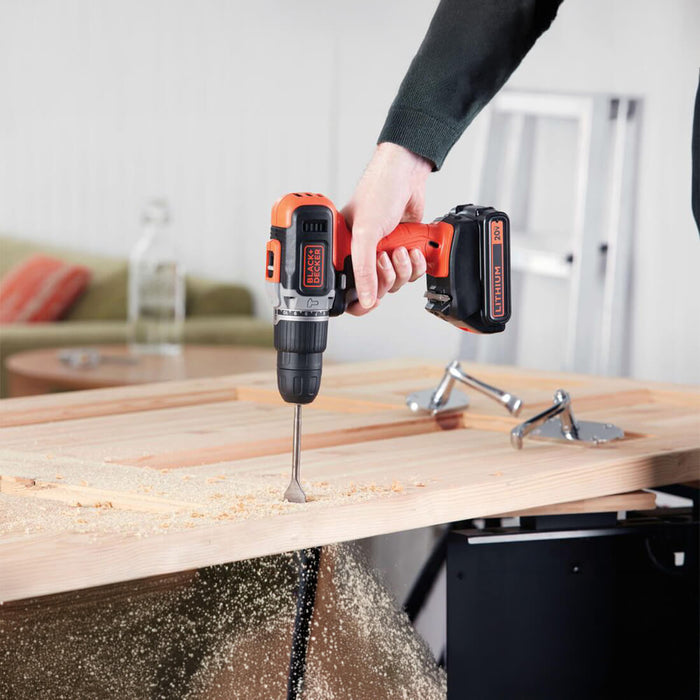 herramientas electricas e inalambricas taladroatornillador inalambrico 20v 2 vel ion litio black and decker bcd704c1 b3 bcd704c1 b3 madecentro