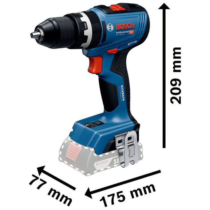 herramientas electricas inalambricas taladro percutor inalambrico gsb 18v 65 2 bat 1 cargador 06019n31g0 mp madecentro