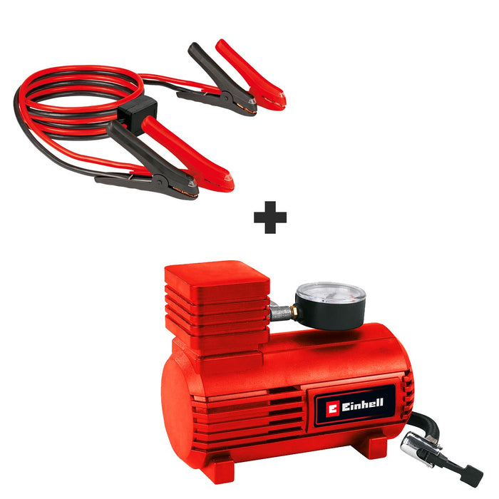 Compresor de aire para carro 12 v 18 bar +cables roba corriente 3mt incl. luz led 220 marca Einhell