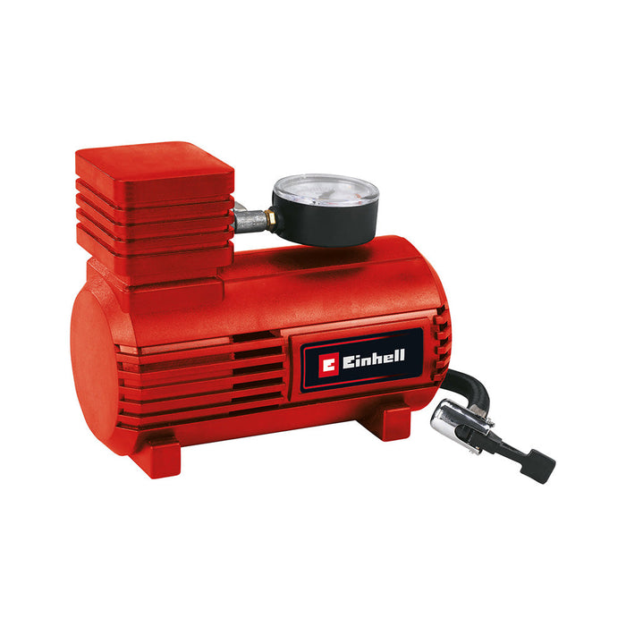 Compresor de aire para carro 12 v 18 bar +cables roba corriente 3mt incl. luz led 220 marca Einhell