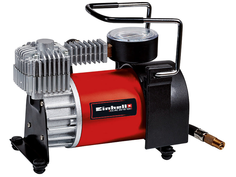 Compresor de aire para carro 12 v 10 bar +cables roba corriente 3.5mt
incl. luz led 350 marca Einhell