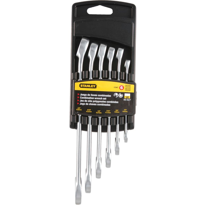 herramientas manuales juego de 6 llaves combinadas en pulgadas stanley stan 070 mp madecentro