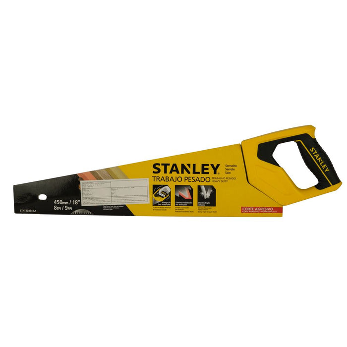 herramientas manuales serrucho carpintero bimaterial 18 uso pesado stanley stan 093 mp madecentro