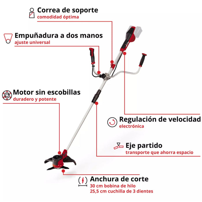 herramientaslectricas inalambricas guadanadora inalambrica brushlessinhell 36v 6300 rpm 2 bateria 4ah 2 cargadoresinhell 3411320 4512106 madecentro