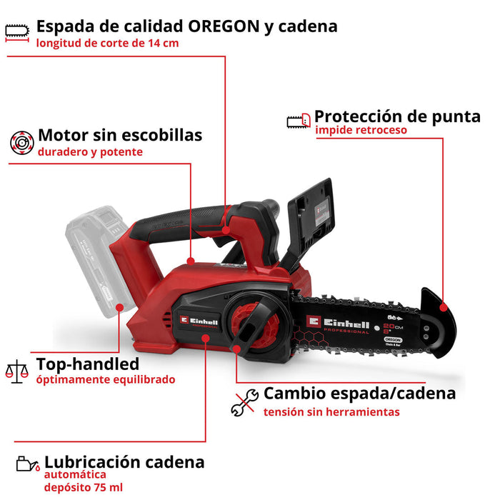 herramientaslectricas inalambricas motosierra inalambricainhell fortexxa 1820 brushless 18v 20 cminhell 4600020 madecentro