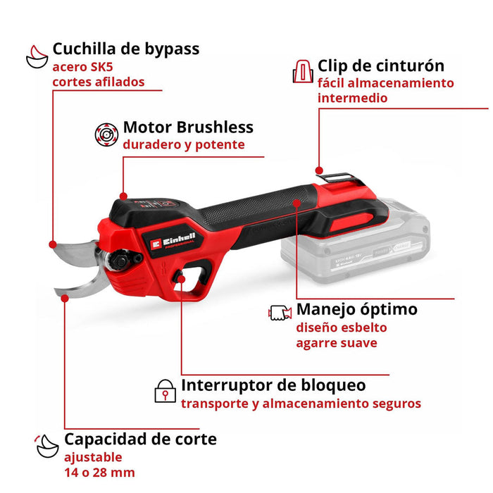 herramientaslectricas inalambricas tijera de podar inalambricainhell gp ls 1828 li bl solo brushless 18vinhell 3408320 madecentro