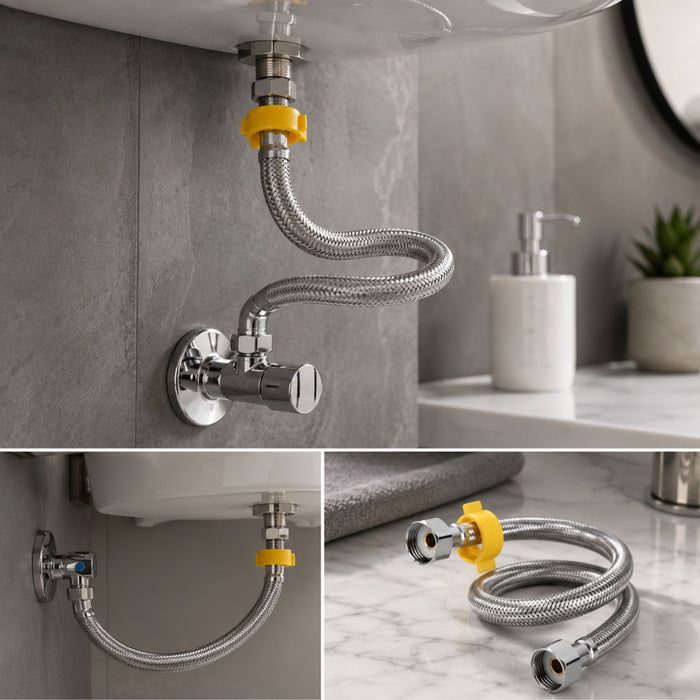 hogar accesorios bano acople flexo metalico 50 cm pmo 003 mp madecentro