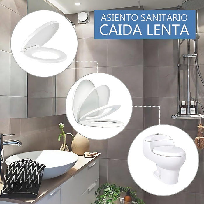 hogar accesorios bano asiento sanitario redondo caida lenta lujo universal pmo 004 mp madecentro