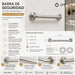 hogar accesorios bano barra seguridad acero inoxidable bano 60cm 1 14 pmo 006 mp madecentro