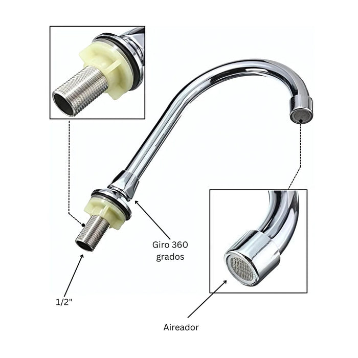 hogar accesorios bano cuello griferia valvula pedal giratorio pmo 008 mp madecentro